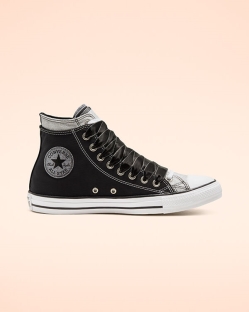 Converse Double Upper Chuck Taylor All Star Női Magasszárú Fekete/Fehér | IRJZKMA-HU